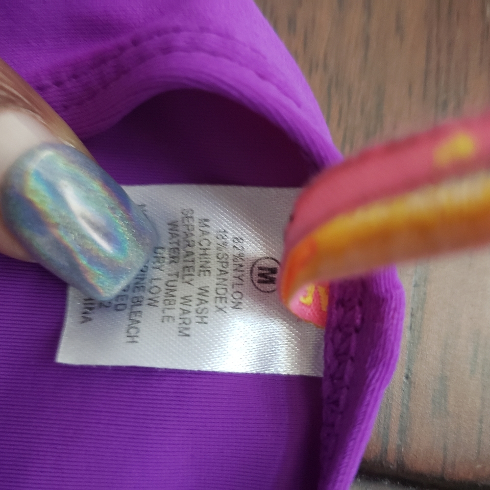 Deep Purple Fringe One Piece Bathingsuit - Picture 3 of 4